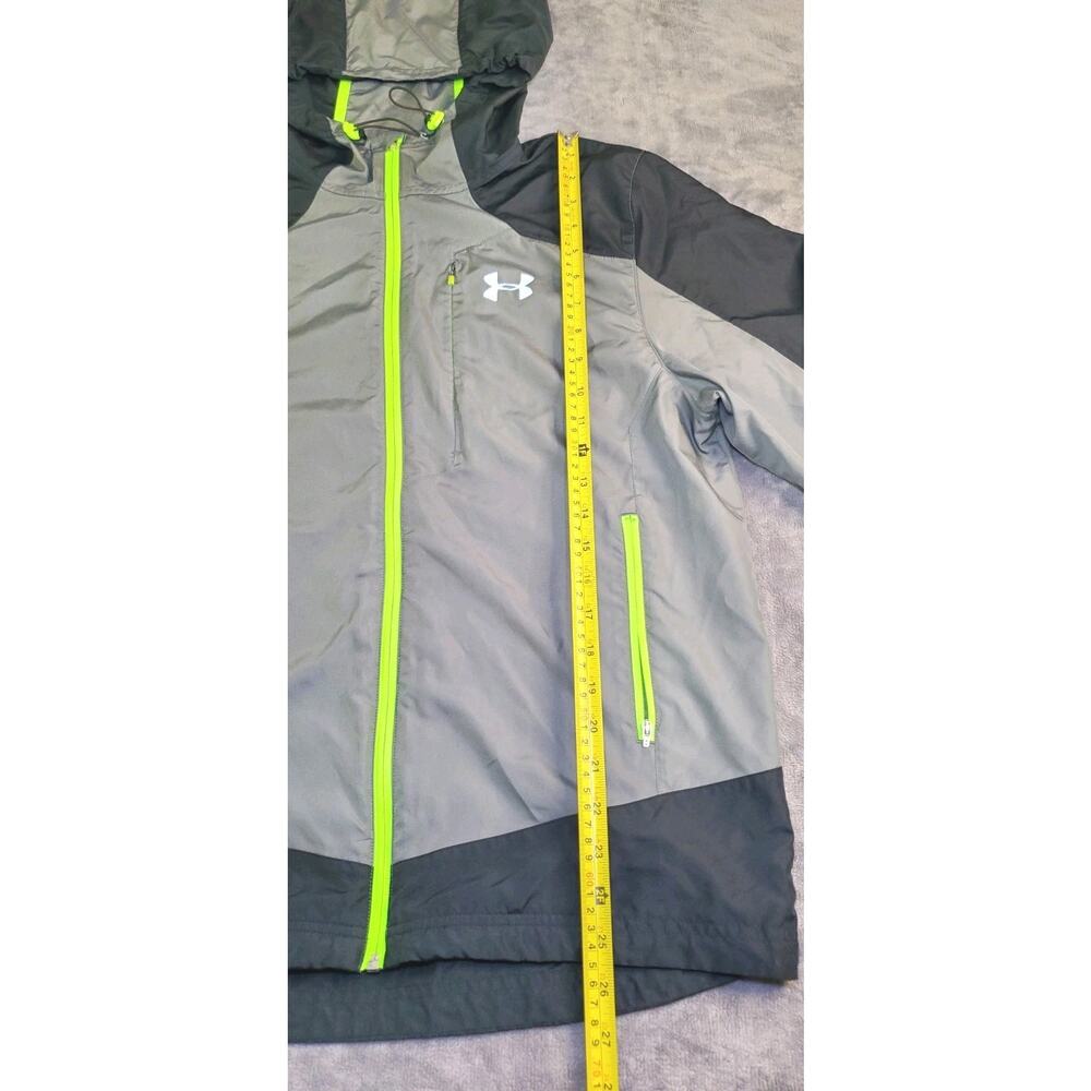 Under Armour Jacket Mens Sz M Black Gray AllSeasonGear Hooded Rain C33-49 - Picture 2 of 11